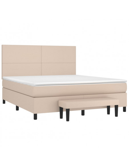 Giroletto a Molle con Materasso Cappuccino 160x200cm Similpelle