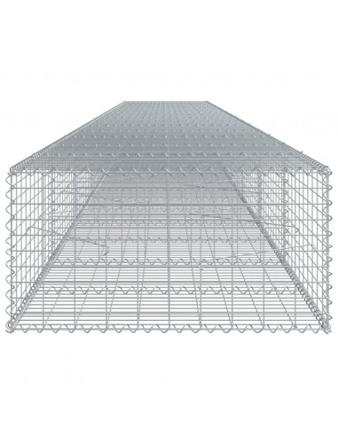 Cesto Gabbione con Copertura 800x100x50 cm Ferro Zincato