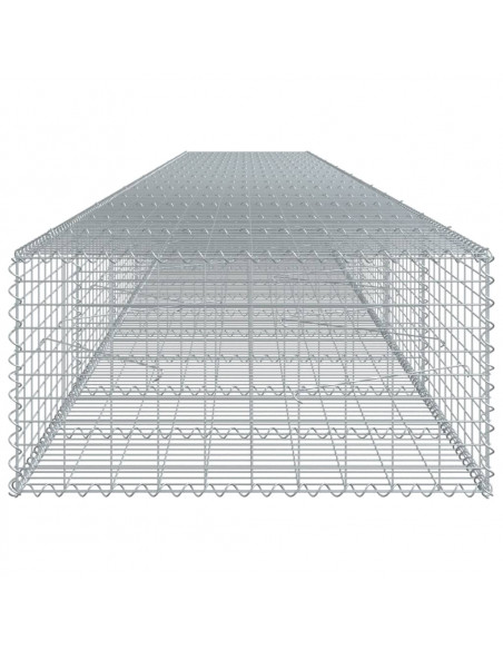 Cesto Gabbione con Copertura 800x100x50 cm Ferro Zincato