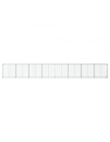 Cesto Gabbione con Copertura 800x50x100 cm Ferro Zincato