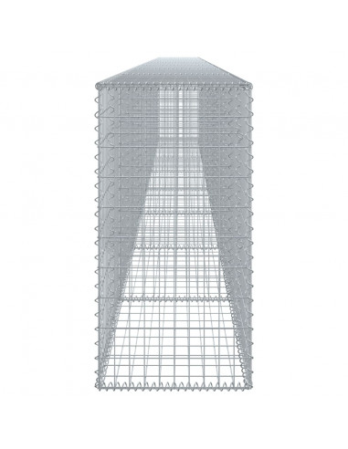 Cesto Gabbione con Copertura 800x50x100 cm Ferro Zincato