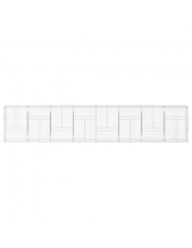 Cesto Gabbione con Copertura 800x50x150 cm in Ferro Zincato