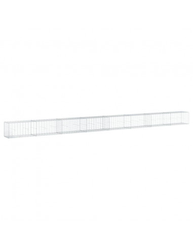 Cesto Gabbione con Copertura 800x50x50 cm Ferro Zincato