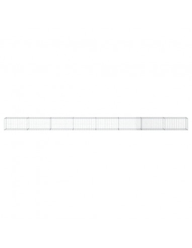 Cesto Gabbione con Copertura 800x50x50 cm Ferro Zincato