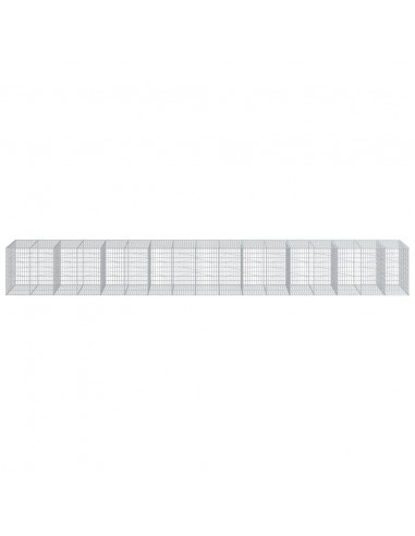 Cesto Gabbione con Copertura 850x100x100 cm in Ferro Zincato