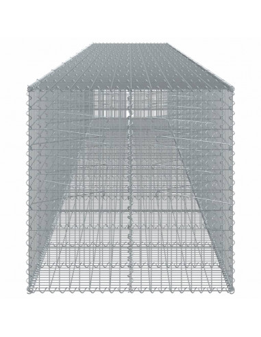 Cesto Gabbione con Copertura 850x100x100 cm in Ferro Zincato