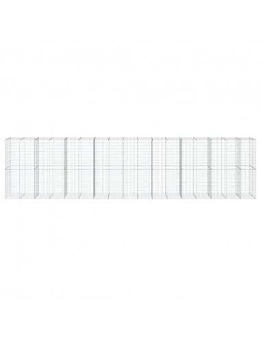 Cesto Gabbione con Copertura 850x100x200 cm in Ferro Zincato