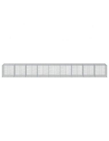 Cesto Gabbione con Copertura 900x100x100 cm in Ferro Zincato