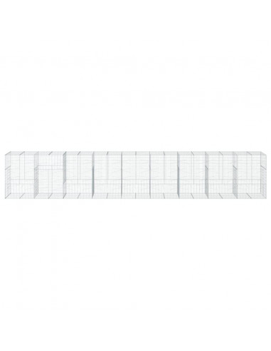 Cesto Gabbione con Copertura 900x100x150 cm in Ferro Zincato