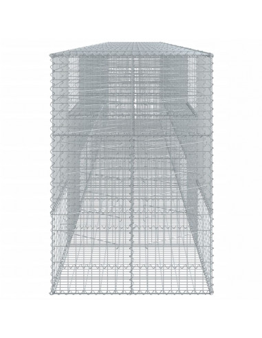 Cesto Gabbione con Copertura 900x100x150 cm in Ferro Zincato