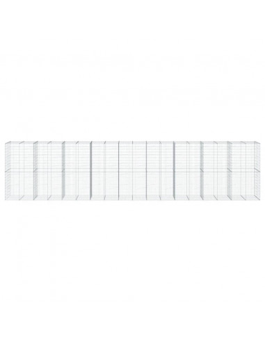 Cesto Gabbione con Copertura 900x100x200 cm in Ferro Zincato