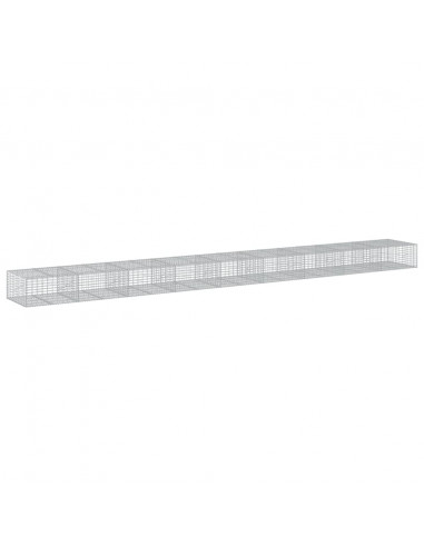 Cesto Gabbione con Copertura 900x100x50 cm in Ferro Zincato