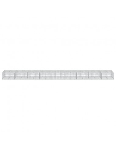 Cesto Gabbione con Copertura 900x100x50 cm in Ferro Zincato