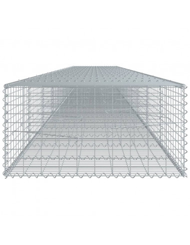 Cesto Gabbione con Copertura 900x100x50 cm in Ferro Zincato