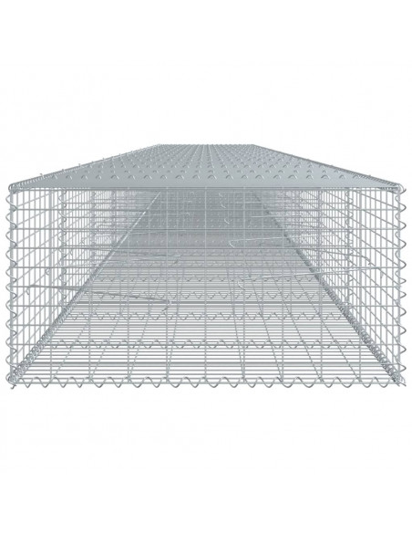 Cesto Gabbione con Copertura 900x100x50 cm in Ferro Zincato