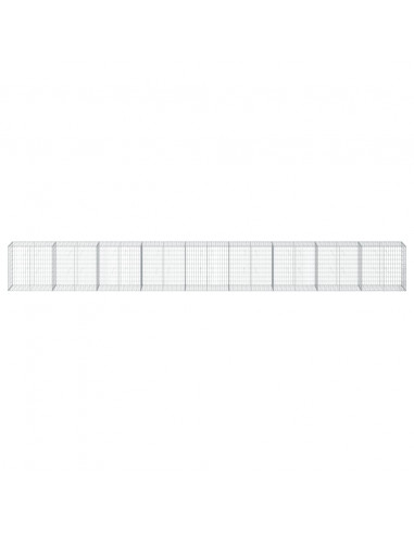 Cesto Gabbione con Copertura 900x50x100 cm in Ferro Zincato