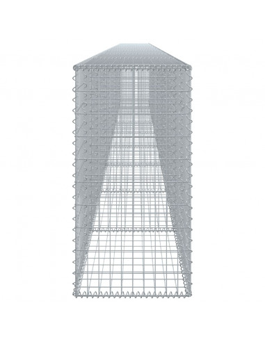 Cesto Gabbione con Copertura 900x50x100 cm in Ferro Zincato