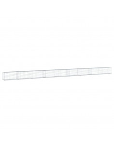 Cesto Gabbione con Copertura 900x50x50 cm in Ferro Zincato 2