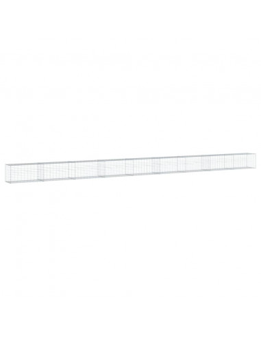 Cesto Gabbione con Copertura 900x50x50 cm in Ferro Zincato