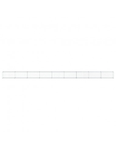 Cesto Gabbione con Copertura 900x50x50 cm in Ferro Zincato