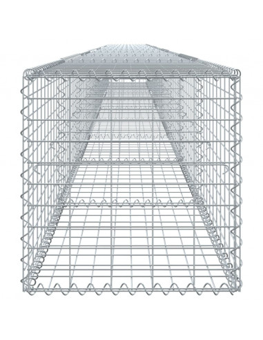Cesto Gabbione con Copertura 900x50x50 cm in Ferro Zincato