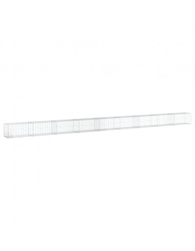 Cesto Gabbione con Copertura 900x50x50 cm in Ferro Zincato