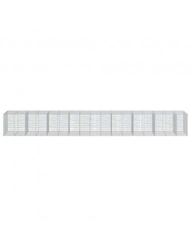 Cesto Gabbione con Copertura 950x100x100 cm in Ferro Zincato