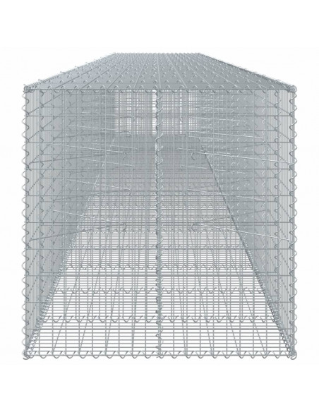 Cesto Gabbione con Copertura 950x100x100 cm in Ferro Zincato