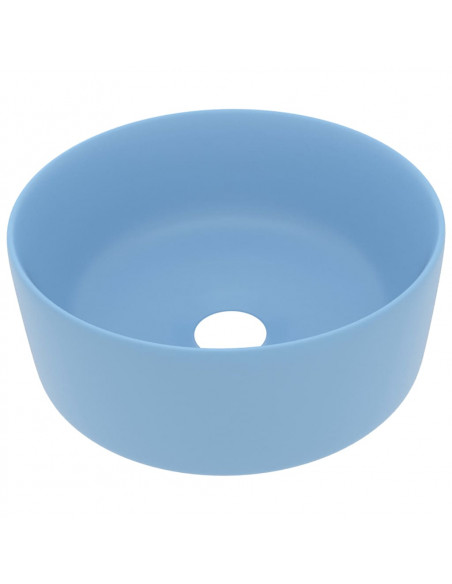 Lavandino Lusso Rotondo Azzurro Opaco 40x15 cm in Ceramica