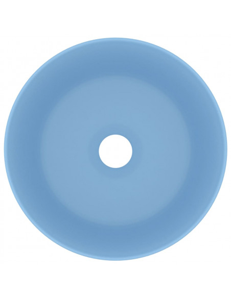 Lavandino Lusso Rotondo Azzurro Opaco 40x15 cm in Ceramica