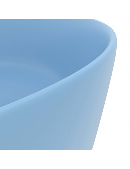 Lavandino Lusso Rotondo Azzurro Opaco 40x15 cm in Ceramica