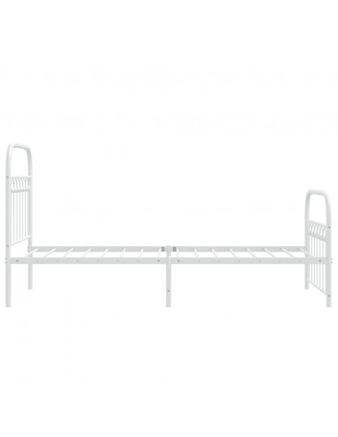 Giroletto con Testiera e Pediera Metallo Bianco 80x200 cm