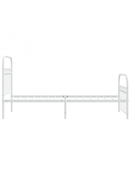 Giroletto con Testiera e Pediera Metallo Bianco 80x200 cm