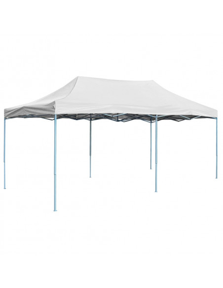 Gazebo Professionale Pieghevole 3x6 m Acciaio Bianco