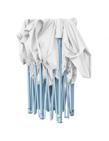 Gazebo Professionale Pieghevole 3x6 m Acciaio Bianco