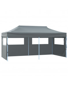 Gazebo Pieghevole con 4 Pareti 3x6m Acciaio Antracite 2
