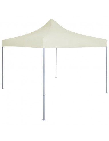 Gazebo Professionale Pieghevole 2x2 m in Acciaio Crema