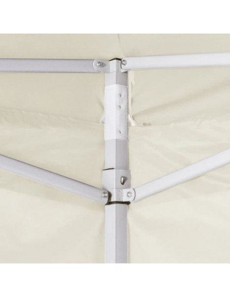 Gazebo Professionale Pieghevole con 2 Pareti 2x2m Acciaio Crema