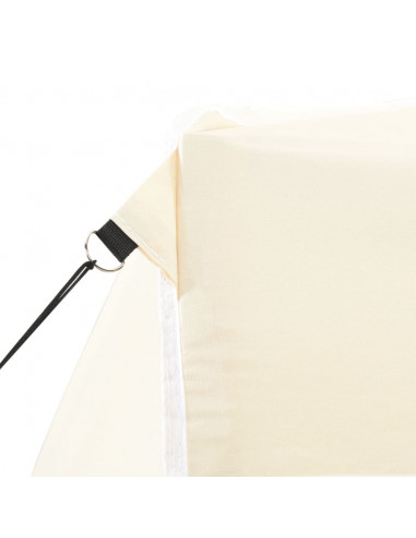 Gazebo Professionale Pieghevole con 4 Pareti 2x2m Acciaio Crema