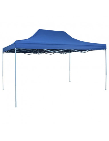 Gazebo Professionale Pieghevole 3x4m Acciaio Blu