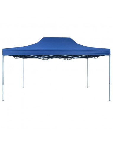 Gazebo Professionale Pieghevole 3x4m Acciaio Blu