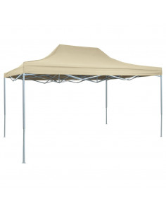 Gazebo Professionale Pieghevole 3x4m Acciaio Crema 2