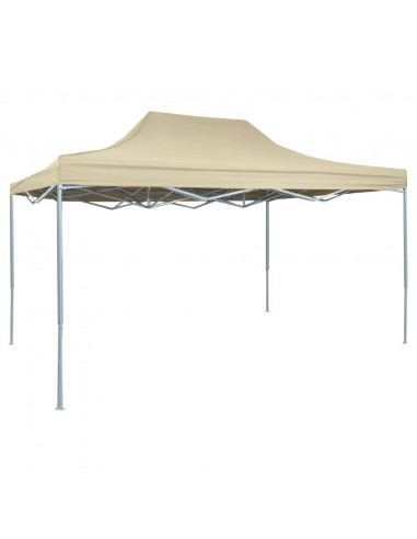 Gazebo Professionale Pieghevole 3x4m Acciaio Crema