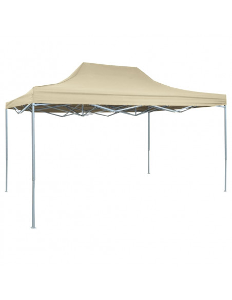 Gazebo Professionale Pieghevole 3x4m Acciaio Crema