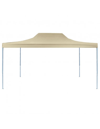 Gazebo Professionale Pieghevole 3x4m Acciaio Crema