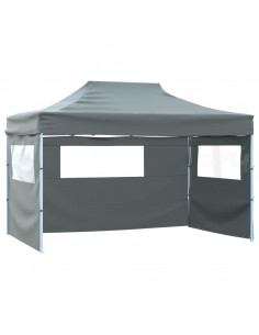 Gazebo Professionale Pieghevole 3 Pareti 3x4m Acciaio Antracite 2