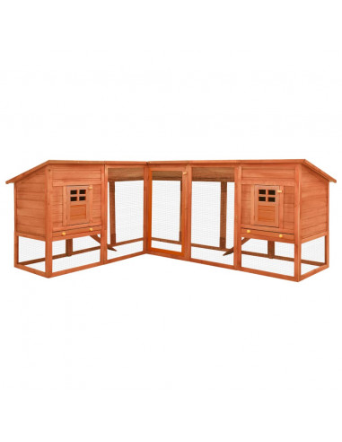 Conigliera per Esterni Marrone in Legno Massello Abete