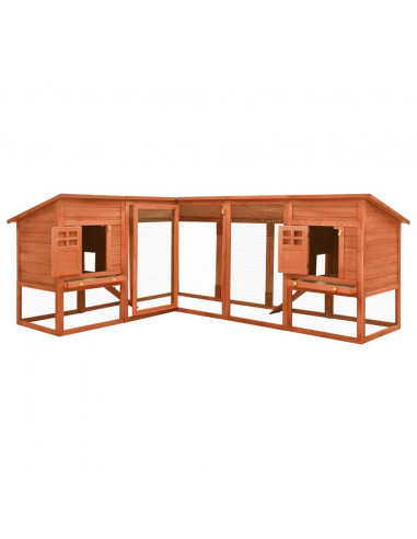 Conigliera per Esterni Marrone in Legno Massello Abete