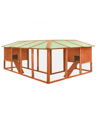 Conigliera per Esterni Marrone in Legno Massello Abete