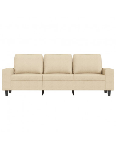 Divano a 3 Posti Crema 180 cm in Tessuto